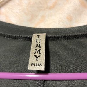 Yummy Plus Tops - Dark charcoal gray shark bite top Yummy Plus Tops - Dark charcoal gray shark bite top
